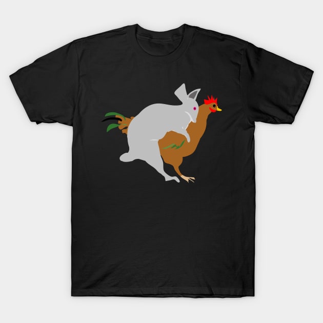 Rooster and rabbit breeding make love T-Shirt by SofiaYoushi